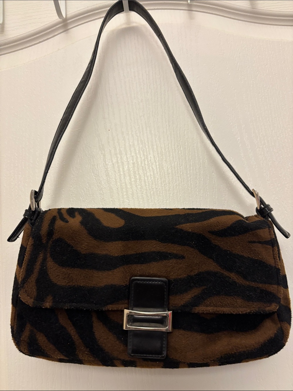 Animal Print Shoulder Bag Lined Purse Snap Closure - Picture 5 of 13